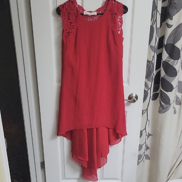 Dress the Population Romantic Spring Summer Red High-Low Sleeveless Sundress